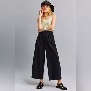 Anthropologie Pleated Poplin Trousers black 8
